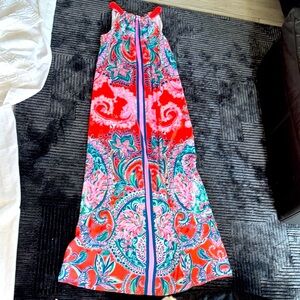 Lilly Pulitzer Coral and Teal Paisley Dress